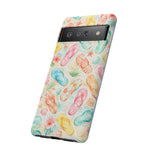 Watercolor Flip Flops pattern Tough Case | Beach Shells Phone Cover