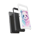 Pastel Panda Phone Case, Glitch Color Block Cover