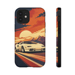 Retro Sunset Countach phone case | Sports car tough cover