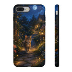 Moonlit Garden Cat Phone Case, Firefly Painterly Art Cover