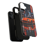 Orange Supra Phone Case, Neon City Night JDM Sports Car Tough Cover