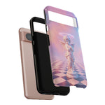 Praying Cherub Statue halo Vaporwave Aesthetic phone case