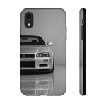 Silver Skyline Phone Case, R34 GTR 90s JDM Legend Tough Cover for Men Gift