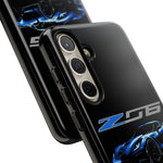 Blue C7 Z06 Sports Car Tough Phone Case Track Style Cover Gift