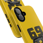 1969 Camaro Z28 Yellow Front View Muscle Car Tough Phone Case