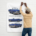 1963 Galaxie Convertible Blue Banner 34x56 Garage Man Cave Wall Decor Gift