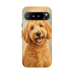 Goldendoodle Fluffy Curls Portrait Art Tough Phone Case