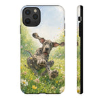 Playful Dog in Meadow Great Dane phone case | Puppy Art Tough Cover