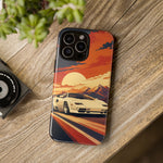 Retro Sunset Countach phone case | Sports car tough cover