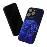 Neon Blue Tiger phone case | tough protective cover