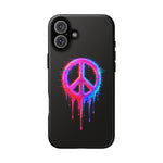 Glitch Peace Sign Phone Case, RGB Melt Digital Art Tough Cover, Gift