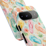 Watercolor Flip Flops pattern Tough Case | Beach Shells Phone Cover
