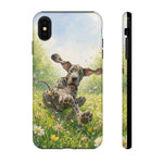 Playful Dog in Meadow Great Dane phone case | Puppy Art Tough Cover