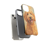 Goldendoodle Fluffy Curls Portrait Art Tough Phone Case