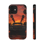 Black Impala Lowrider Sunset Tough Phone Case - Palm Silhouette