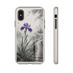 Purple Iris Rain Lakeside Phone Case Zen Art Tough Case