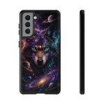 Cosmic Wolf Phone Case, Galaxy Nebula Portrait Tough Cover, Gift