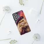Persian Cat Beret Portrait Tough Phone Case - Painterly