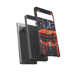 Orange Supra Phone Case, Neon City Night JDM Sports Car Tough Cover