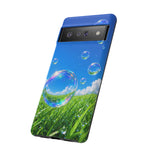 Bubbles Over Grass phone case | Tough Cover