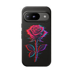 Glitch Rose Neon Phone Case Vaporwave Tough Cover