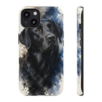 Black Lab Watercolor Art Tough Phone Case - Dog Portrait