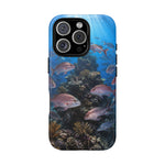 Snapper Reef Phone Case, Sunlit School Ocean Fishing Tough Cover
