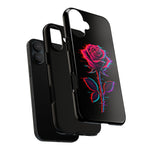 Glitch Rose Neon Phone Case Vaporwave Tough Cover