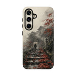 Autumn Temple Steps phone case | Japanese watercolor landscape cover