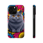 British Shorthair Round Pop Art Tough Phone Case