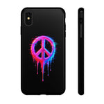 Glitch Peace Sign Phone Case, RGB Melt Digital Art Tough Cover, Gift