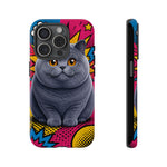 British Shorthair Round Pop Art Tough Phone Case