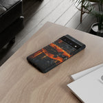 Orange Daytona Phone Case, Rainy City Night Muscle Car Tough Cover