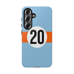 Copy of Blue Orange Number 20 Retro Racing Stripe Tough Phone Case Cover