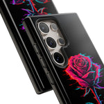 Glitch Rose Neon Phone Case Vaporwave Tough Cover