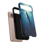 Barracuda Silhouette Phone Case, Sunlit Marine Art Tough Cover