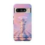 Praying Cherub Statue halo Vaporwave Aesthetic phone case