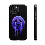 Glitch Sad Face Phone Case, Anime Melt Static Tough Cover