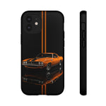 Orange Cuda Phone Case, Muscle Car Stripe Studio Cover, Gift