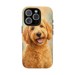 Goldendoodle Fluffy Curls Portrait Art Tough Phone Case
