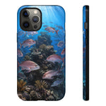 Snapper Reef Phone Case, Sunlit School Ocean Fishing Tough Cover