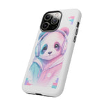 Pastel Panda Phone Case, Glitch Color Block Cover