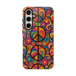 Peace Love Rainbow Spiral Art Tough Phone Case