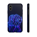 Neon Blue Tiger phone case | tough protective cover