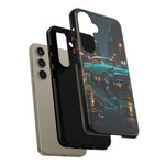 Vintage Teal 1957 Bel Air Classic Car Tough Case | Retro Rainy City Phone Cover