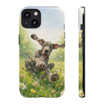 Playful Dog in Meadow Great Dane phone case | Puppy Art Tough Cover