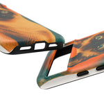 Siamese Cat Retro Halftone Portrait Case - Orange Teal Print