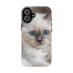 Ragdoll Kitten Phone Case, Blue Eyes Macro Portrait Cover, Gift