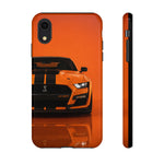 Orange Mustang Art Phone Case, GT500 American Muscle Car Tough Cover for Male