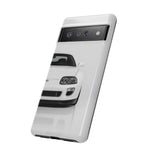 White MK4 Supra Phone Case, Retro 90s JDM Tough Cover for Car Enthusiasts
